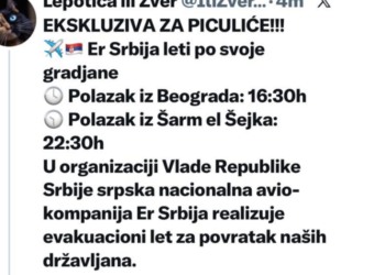 Avion poleće iz Beograda: Er Srbija evakuiše građane iz Šarm el Šejka