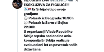 Avion poleće iz Beograda: Er Srbija evakuiše građane iz Šarm el Šejka